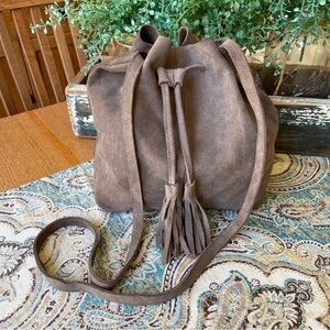 Tan Suede Bucket Bag Brown Shoulder Bag